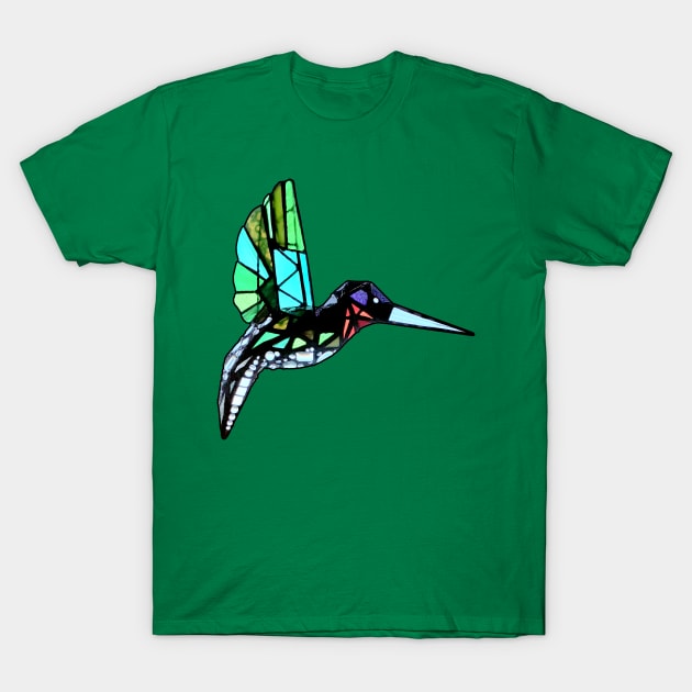 Stained Glass Hummingbird T-Shirt by Zodiart